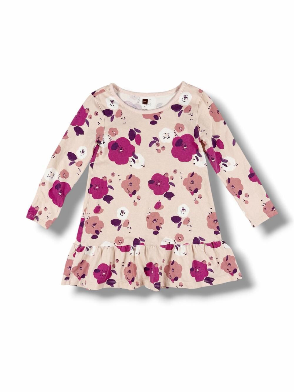 Tea Collection Floral Ruffle Hem Dress Size 4